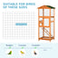 PawHut 65" Wooden Bird Cage Outdoor Aviary House for Parrot, Parakeet, with Pull Out Tray and 2 Doors, Orange