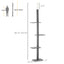 PawHut Floor-to-Ceiling Cat Tree Cat Climbing Tower with Sisal-Covered Scratching Posts Natural Cat Tree Activity Center for kittens Cat tower furniture, Grey