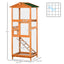 PawHut 65" Wooden Bird Cage Outdoor Aviary House for Parrot, Parakeet, with Pull Out Tray and 2 Doors, Orange