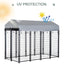PawHut 8' x 4' x 6' Dog Playpen Outdoor, Dog Kennel Dog Exercise Pen with Lockable Door, Water-resistant Canopy, for Medium and Large Dogs