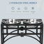 PawHut Double Stainless Steel Heavy Duty Dog Food Bowl Elevated Pet Feeding Station for Medium Dogs, 17 inches