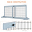 PawHut 72" W x 27.25" H Extra Wide Freestanding Pet Gate with Adjustable Length Dog, Cat, Barrier for House, Doorway, Hallway, Blue-grey