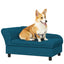 PawHut Pet Sofa, Dog Couch, Elevated Pet Bed for Small and Medium Dogs, with Hidden Storage, Soft Tufted Cushion, Dark Blue