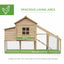 PawHut 69" Wooden Chicken Coop, Poultry Cage Hen House with Connecting Ramp, Removable Tray, Ventilated Window and Nesting Box, Natural