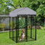 PawHut 4' x 4' x 6' Dog Playpen Outdoor, Dog Kennel Dog Exercise Pen with Lockable Door, Water-resistant Canopy, for Small and Medium Dogs
