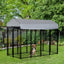 PawHut 8' x 4' x 6' Dog Playpen Outdoor, Dog Kennel Dog Exercise Pen with Lockable Door, Water-resistant Canopy, for Medium and Large Dogs