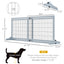 PawHut 72" W x 27.25" H Extra Wide Freestanding Pet Gate with Adjustable Length Dog, Cat, Barrier for House, Doorway, Hallway, Blue-grey