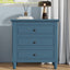 SunJet U_STYLE 28''painted Nightstand with 3 Drawers and Smooth Gliding Rails ,Simple Bedside Cabinet with Metal handle, Minimalist Sofa Side Table with rubber legs for Bedroom Sofa Couch Office