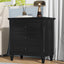 SunJet U_STYLE 28''painted Nightstand with 3 Drawers and Smooth Gliding Rails ,Simple Bedside Cabinet with Metal handle, Minimalist Sofa Side Table with rubber legs for Bedroom Sofa Couch Office