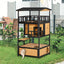 PawHut Wooden Outdoor Cat House, Feral Cat Shelter Kitten Tree with Asphalt Roof, Escape Doors, Condo, Jumping Platform, Yellow
