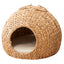 Gertrude Water Hyacinth Woven Wicker Round Cat Bed Cave with Handles - 18" x 18" x 18" - For Any Size Cat Breeds, Chihuahua and Use with Cat Tower