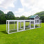 122" Large Gray Wood Chicken Coop Hen House Pet Rabbit Hutch Wooden Pet Cage Backyard with Nesting Box