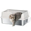 Stainless Steel Litter Box with High Side, Scoop for Big Cats