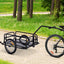 Aosom Bike Cargo Trailer, Bicycle Trailer, Heavy-Duty Bike Wagon Cart, Foldable Compact Storage, with Universal Hitch, 16" Wheels, 88 lbs. Capacity, Black
