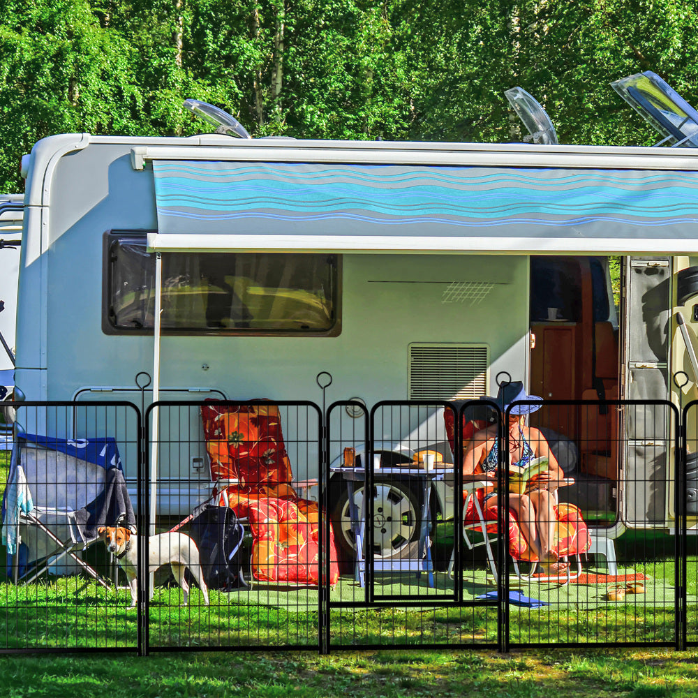 Dog Playpen 40 Inch, 16 Panels  Heavy Duty Metal Pet Exercise Pen  Indoor Outdoor Fence Panels Rust-Resistant, Removable, Tool-Free Setup Anti-Skid, Expandable Design