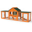 Large Rabbit Hutch with Rest Area, 2 Play Areas, 2 Handles, 2 Ramps, Removable Tray and Waterproof Roof
