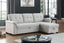 Lucca 84' Light Gray Linen Reversible Sleeper Sectional Sofa with Storage Chaise