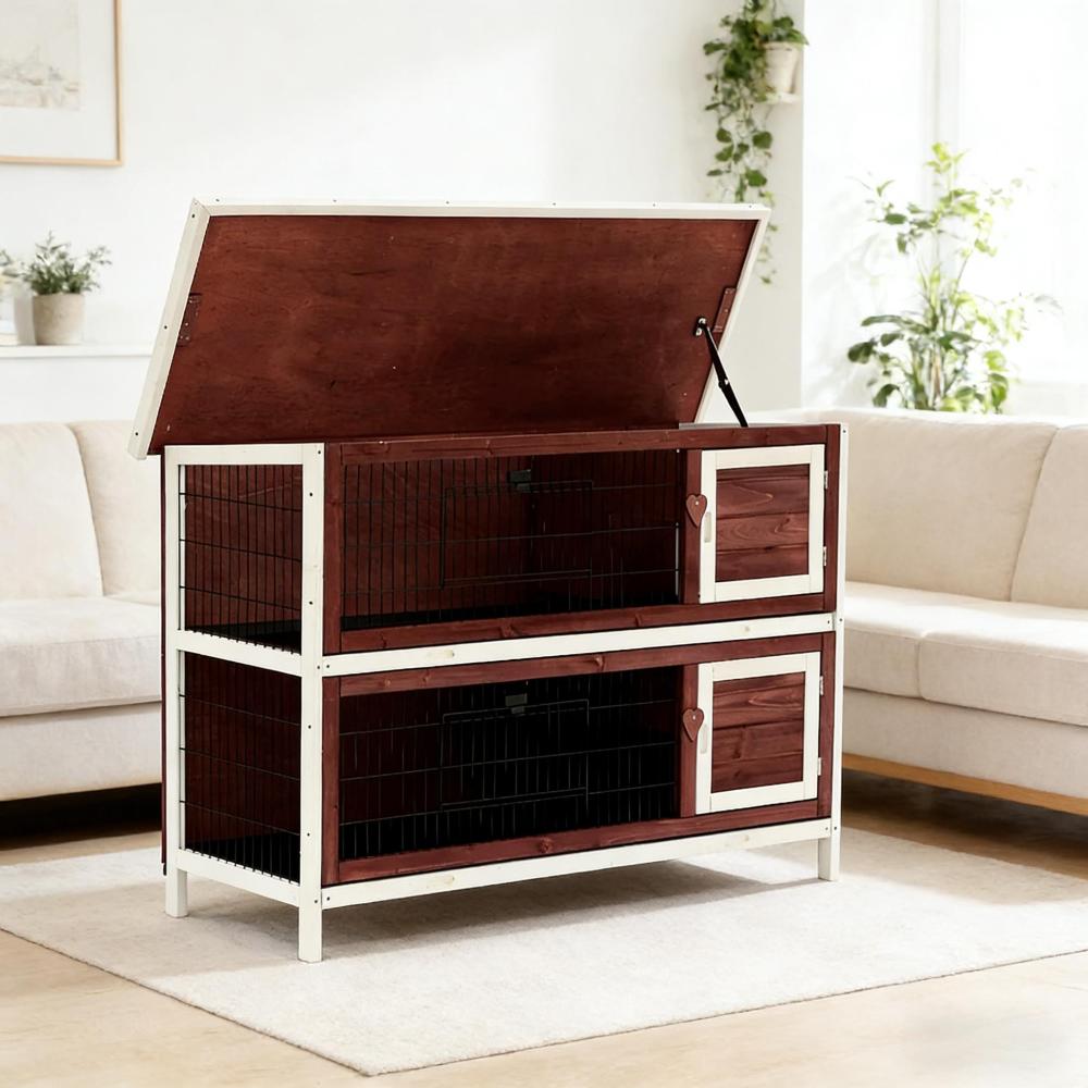 Small Animal Hutch Cage,Pet House,Elevated Rabbit Hutch