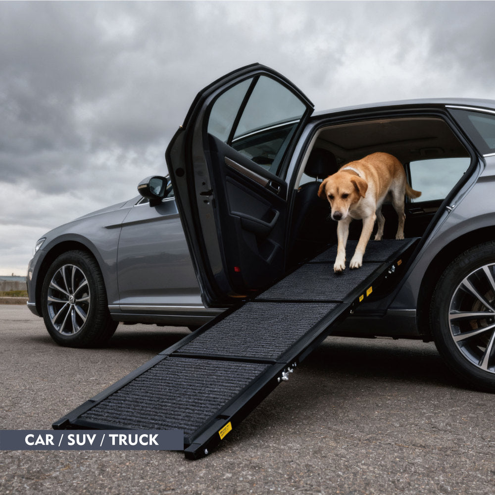 Dog Ramp for Car 71" Long & 19.3" Wide Portable Dog Ramps for Large Dogs with Non-Slip Rug Surface Dog Car Ramp for SUV Car & Truck, Folding Dog Ramp Up to 250LBS