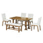 TOPMAX Farmhouse 6-Piece Extendable Dining Table Set with Removable Leaf, Upholstered Chairs, and Bench, Dark Brown