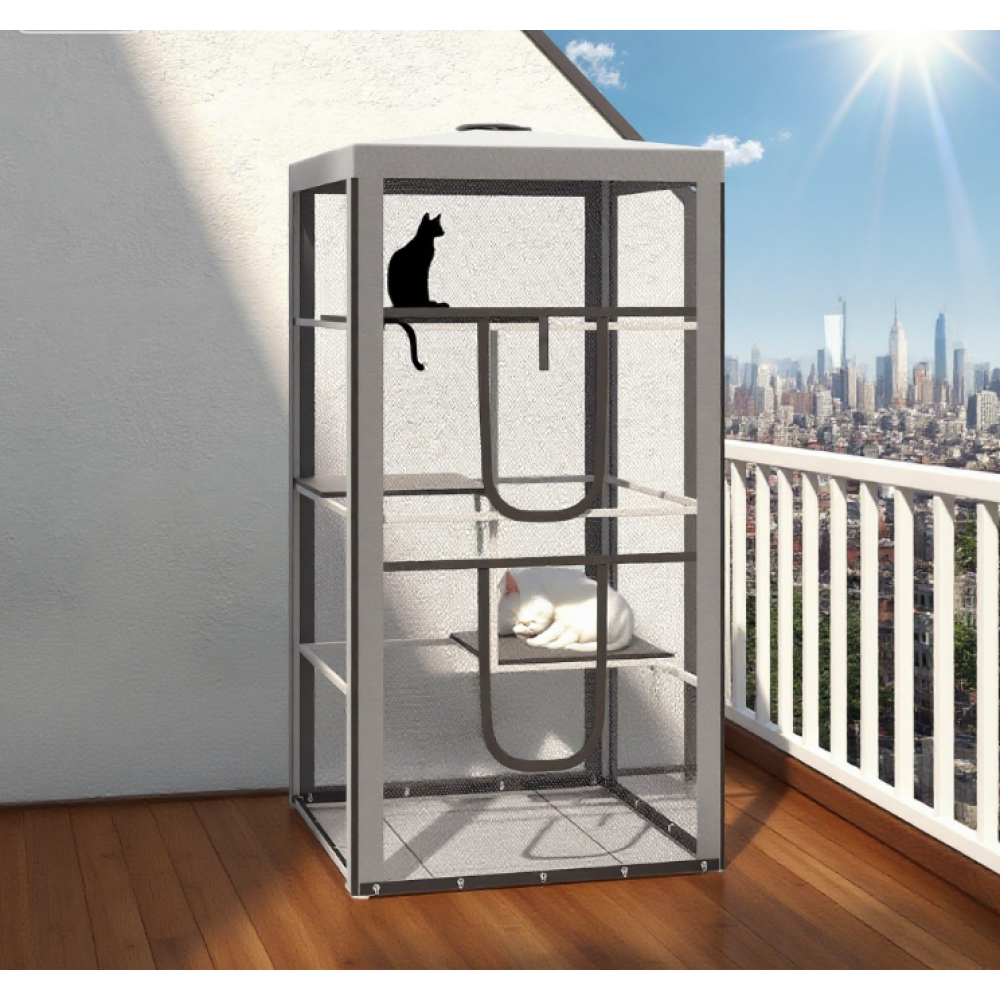 Cat House Cat House Kitten Enclosure Mesh Playpen Steel Frame