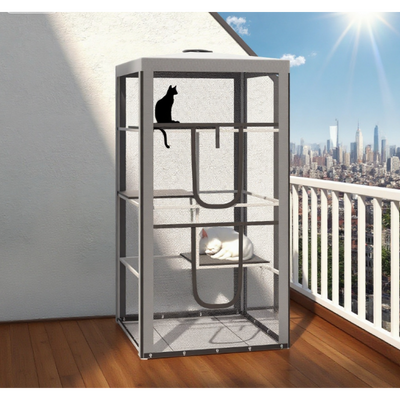 Cat House Cat House Kitten Enclosure Mesh Playpen Steel Frame