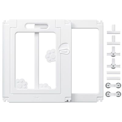 Dog Play Pen 2PC Extension Kits, Modular Pet Playpen Add-On, Mainly Used for Space Separation, 1 Door & 1 Panel