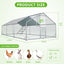 Large Metal Chicken Coop, 10x20x6.5FT Dome Chicken Runs for Yard with Cover, Walk in Chicken Coop with Roosting Perch