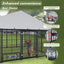 Large Dog Kennel Outdoor Pet Pens Dogs Run Enclosure Animal Hutch Metal Coop Fence with Roof Cover. 9.62'L x 9.35'W x 6.18'H.