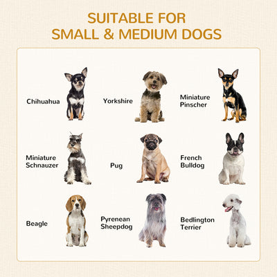 PawHut Dog Crate Furniture with Soft Water-Resistant Cushion, Dog Crate End Table with Drawer, Puppy Crate for Small Dogs Indoor with 2 Doors, Grey