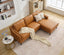 94.5 inch modern style L-shaped genuine leather sofa with chaise lounge, Right Chaise, Tan