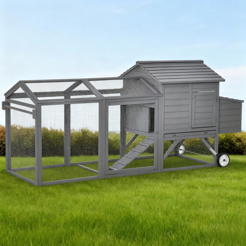 Wooden  Chicken Coop 96.5" L x 35.5" W x 44.5" H  Hen House Poultry Cage