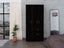Armoire, One Drawer, Metal Rod, Five Shelves, Double Door Cabinet, Black / White