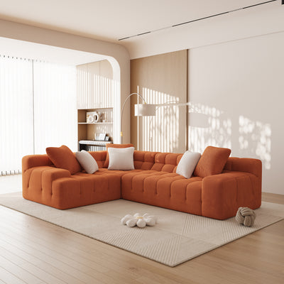 [ Video Provided]  L-Shape Sectional Couch with Chaise,Modern Modular Sofa with Deep Seat, Upholstered Couches for Living Room Bedroom,No Assembly Required