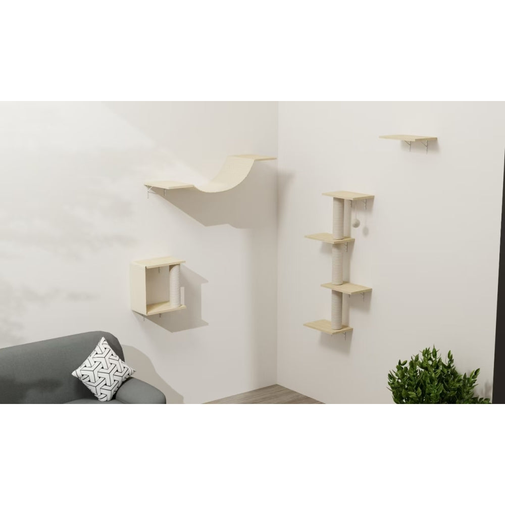 Modern Wall-Mounted Cat Furniture - 4pcs