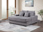 Symphony 67'W Gray Corduroy Oversized Sofa Chaise Lounge Chair with Cupholders and USB Charging Port