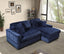Modern Corduroy Blue Corner sofa Sleeper Sofa Couch With Comfy Deep Seat& 6 Pillows