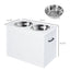Elevated Feeder Stand Stainless Steel Bowl Raised Pet Feeding Storage Station with Stainless Steel Bowls Base