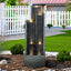 4-Tier Modern Cascading Indoor/Outdoor Fountains and Waterfalls with LED Lights - 50.7" High Larger Water Fountain for Garden, Patio, Yard, and Deck Decor - Relaxing Water Fountain Outdoor