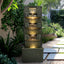 39.3”H-Concrete Modern Water Fountain 5-Tiers