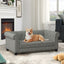 Elegant rectangular pet bed for small and medium-sized dogs, durable elevated dog sofa bed, comfortable dog sofa, modern and fashionable linen fabric dog sofa-Black