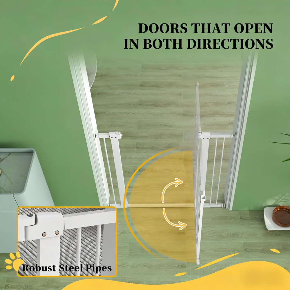 Pet Gate,Extra Wide Walk Through Dog Gate w/ Cat Door