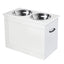 Elevated Feeder Stand Stainless Steel Bowl Raised Pet Feeding Storage Station with Stainless Steel Bowls Base