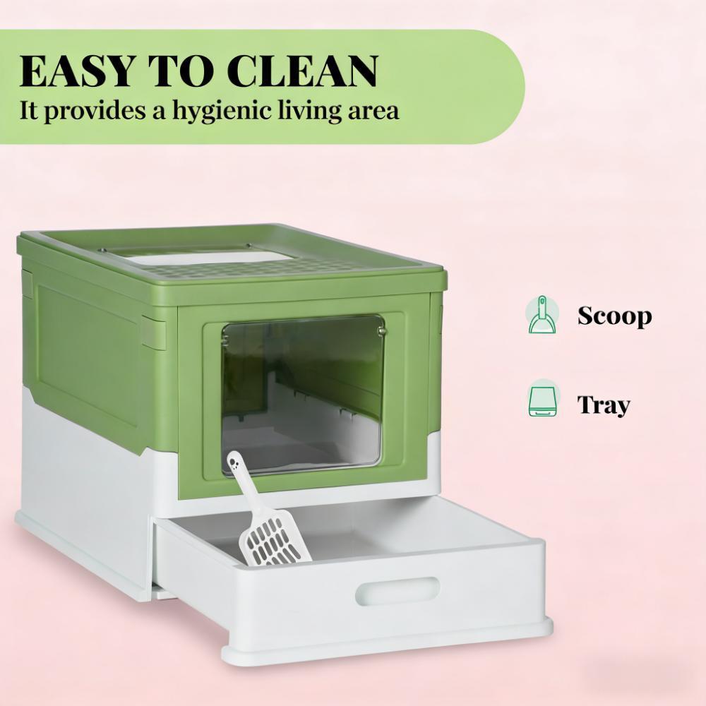 Cat Box,Fully Enclosed Cat Litter Box with Front Entry