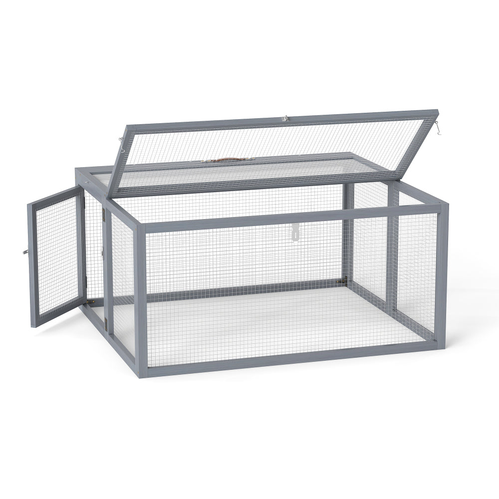 Folding Rabbit Hutch with Lockable Doors and Ground Stakes