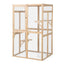 Wooden Cat Catio, Outdoor Cat Enclosure, Cat House with Platforms, Sunshine Board, Hammock, Door, Kitten Cage Condo, Grey