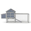 Outdoor Chicken Coop, Wooden Hen House with Nesting Box, Run, Resting Room, Ramp, Pull-Out Tray, Gray