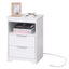 SunJet Nighstand With 2 Drawers,End Table,Nightstand with Open Space,Golden Handle,Morden Design,For Living Room,Bedroom,Easy Assemble,White
