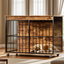 Dog Crate Furniture , Large Dog Cage Furniture with Tray for Medium Large Dogs, Wooden Dog Kennel Furniture