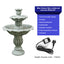 39.3”H Birdbath Garden Waterfall Fountain - 3-Tiered Pagoda Zen Modern Outdoor Floor Standing Fountain with Pump for Backyard,Deck,Lawn, Porch（Pump cord long 9.83ft）
